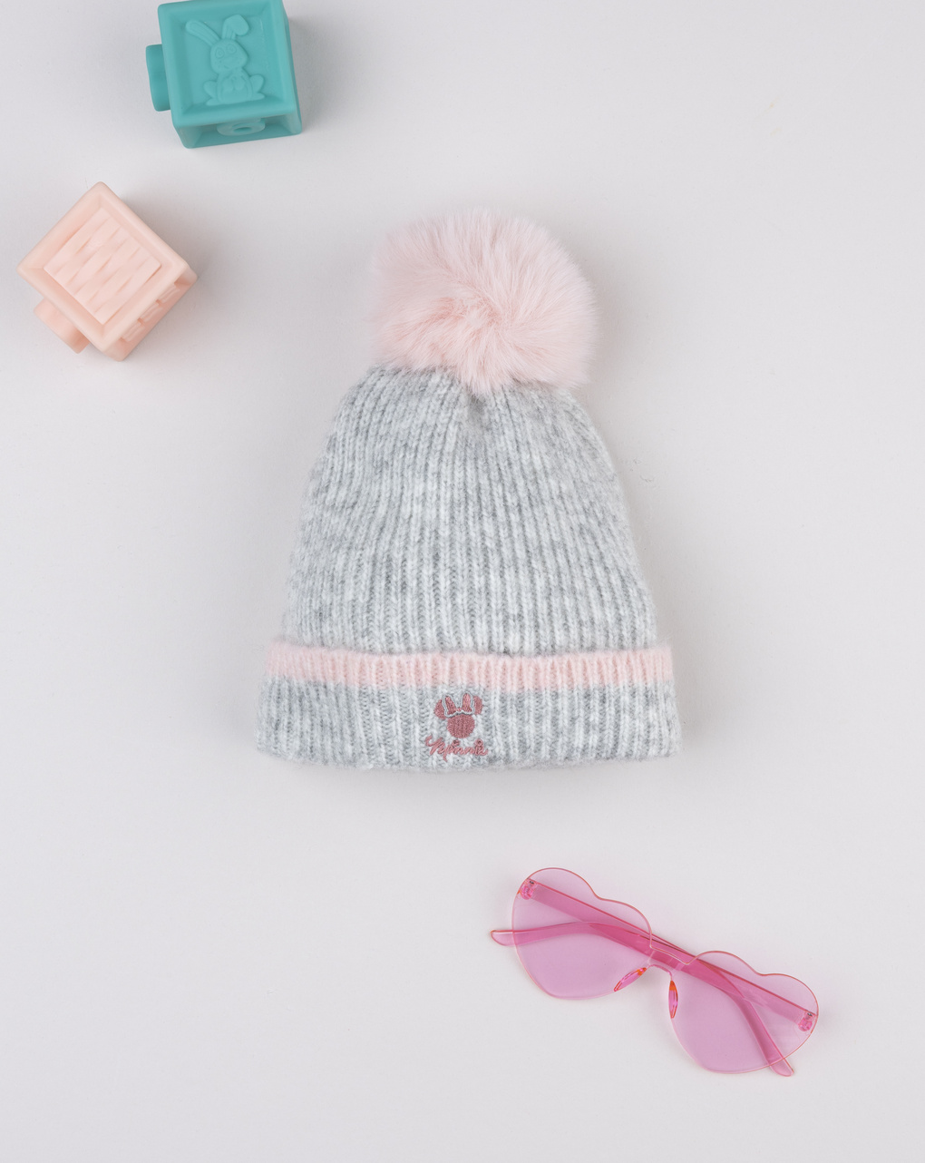 παιδικό σκουφάκι γκρι minnie για κορίτσι