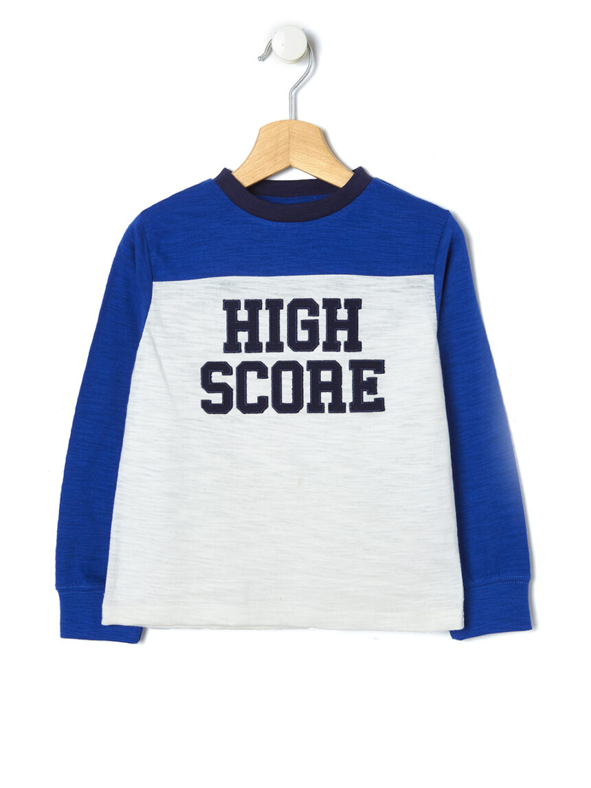παιδική μπλούζα μπλε/λευκή high score για αγόρι - Prénatal