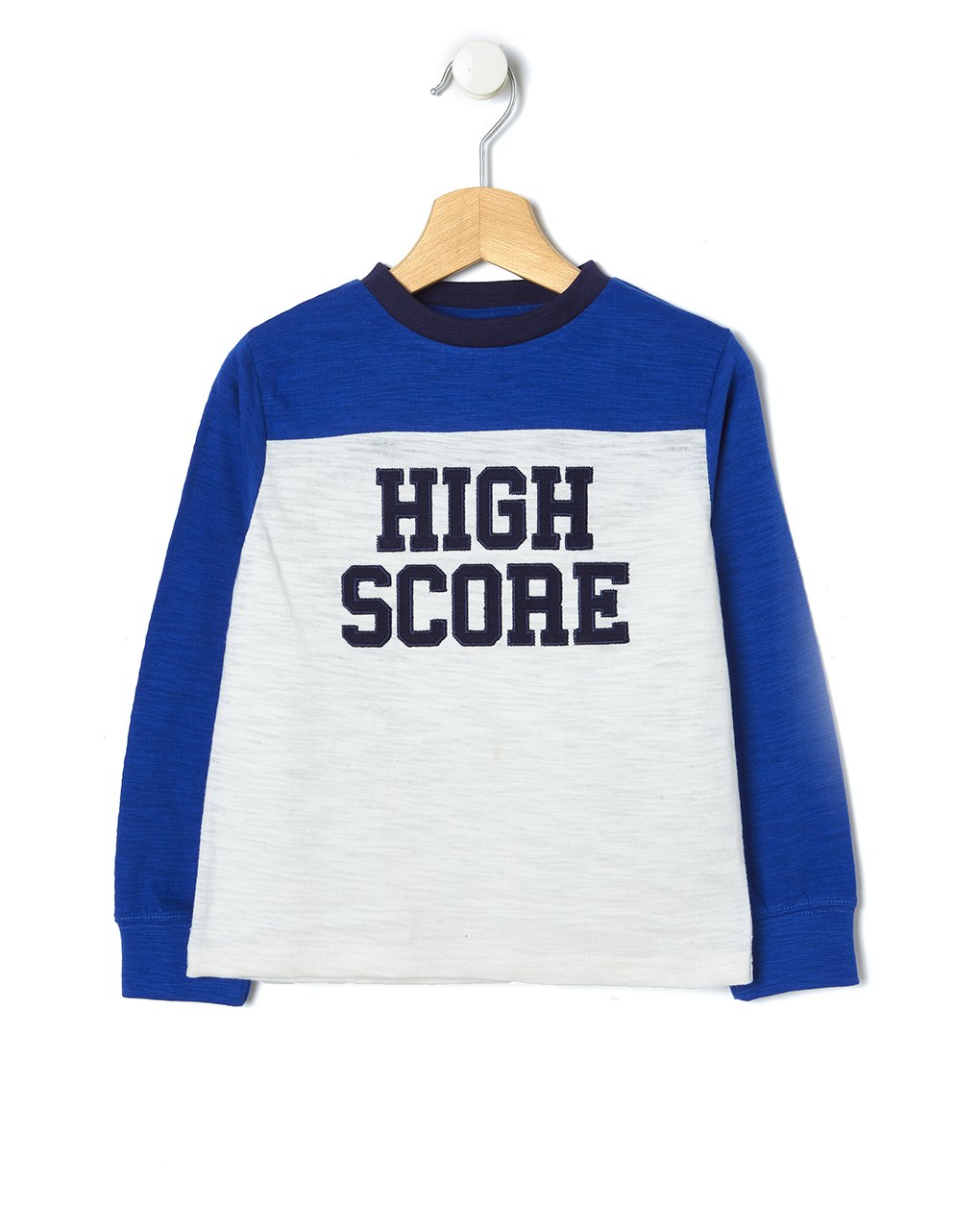 παιδική μπλούζα μπλε/λευκή high score για αγόρι