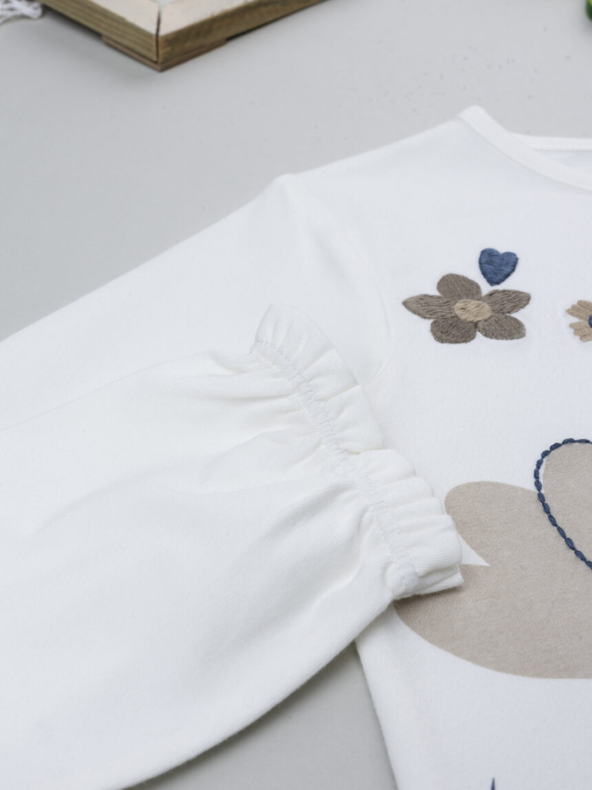 παιδική μπλούζα λευκή με λουλούδια για κορίτσι - Prénatal