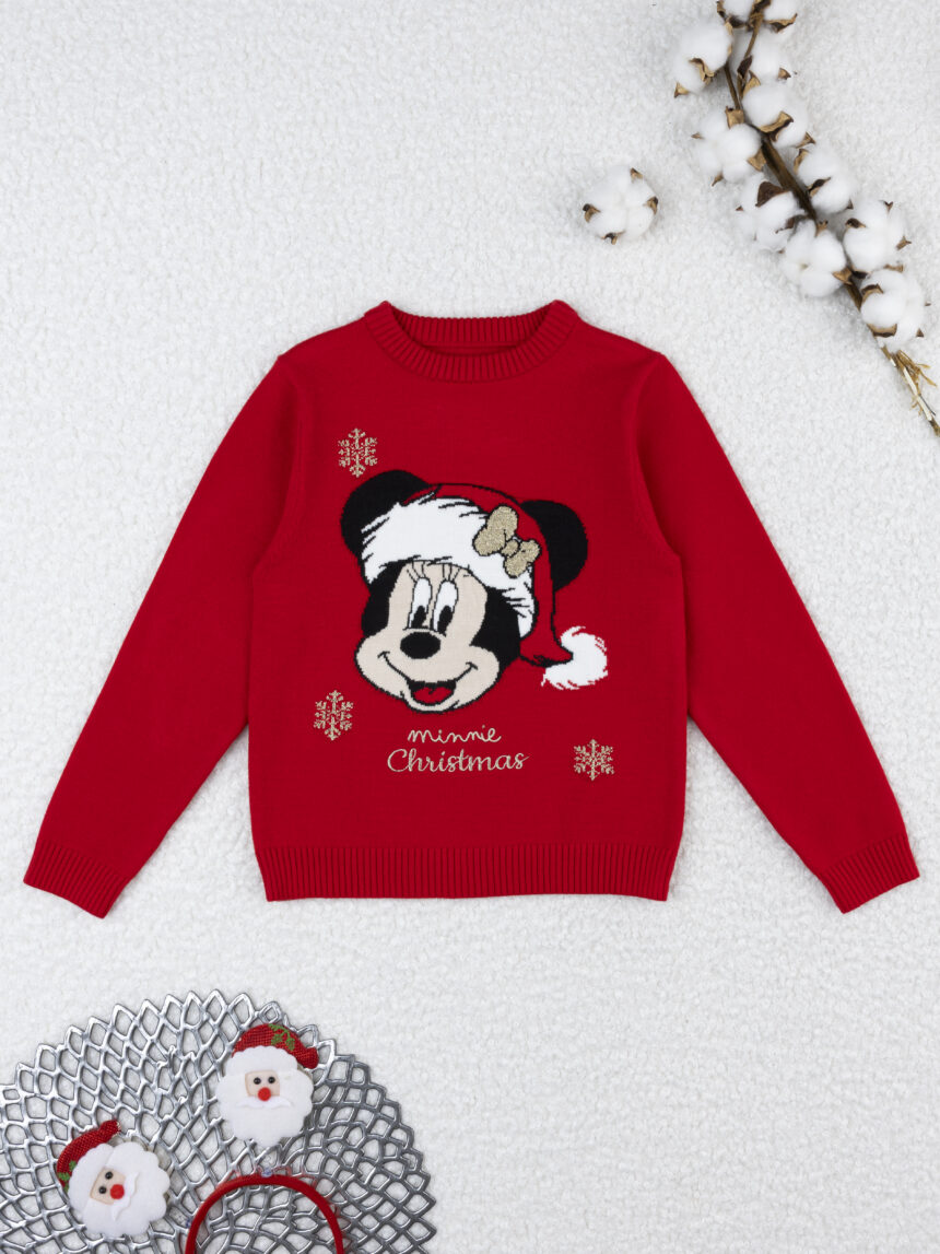 παιδικό χριστουγεννιάτικο πουλόβερ κόκκινο minnie για κορίτσι - Prénatal