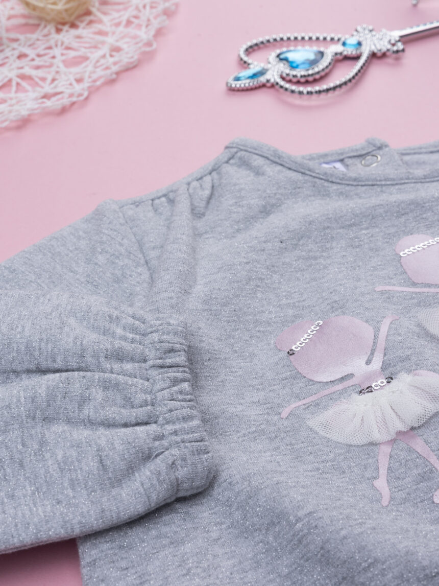 βρεφική μπλούζα φούτερ γκρι dance για κορίτσι - Prénatal