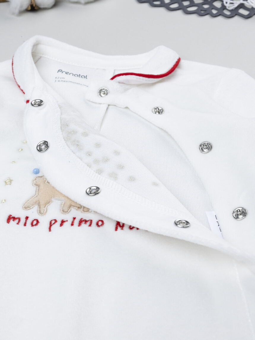 βρεφικό χριστουγεννιάτικο φορμάκι λευκό τα πρώτα μου χριστούγεννα για κορίτσι - Prénatal