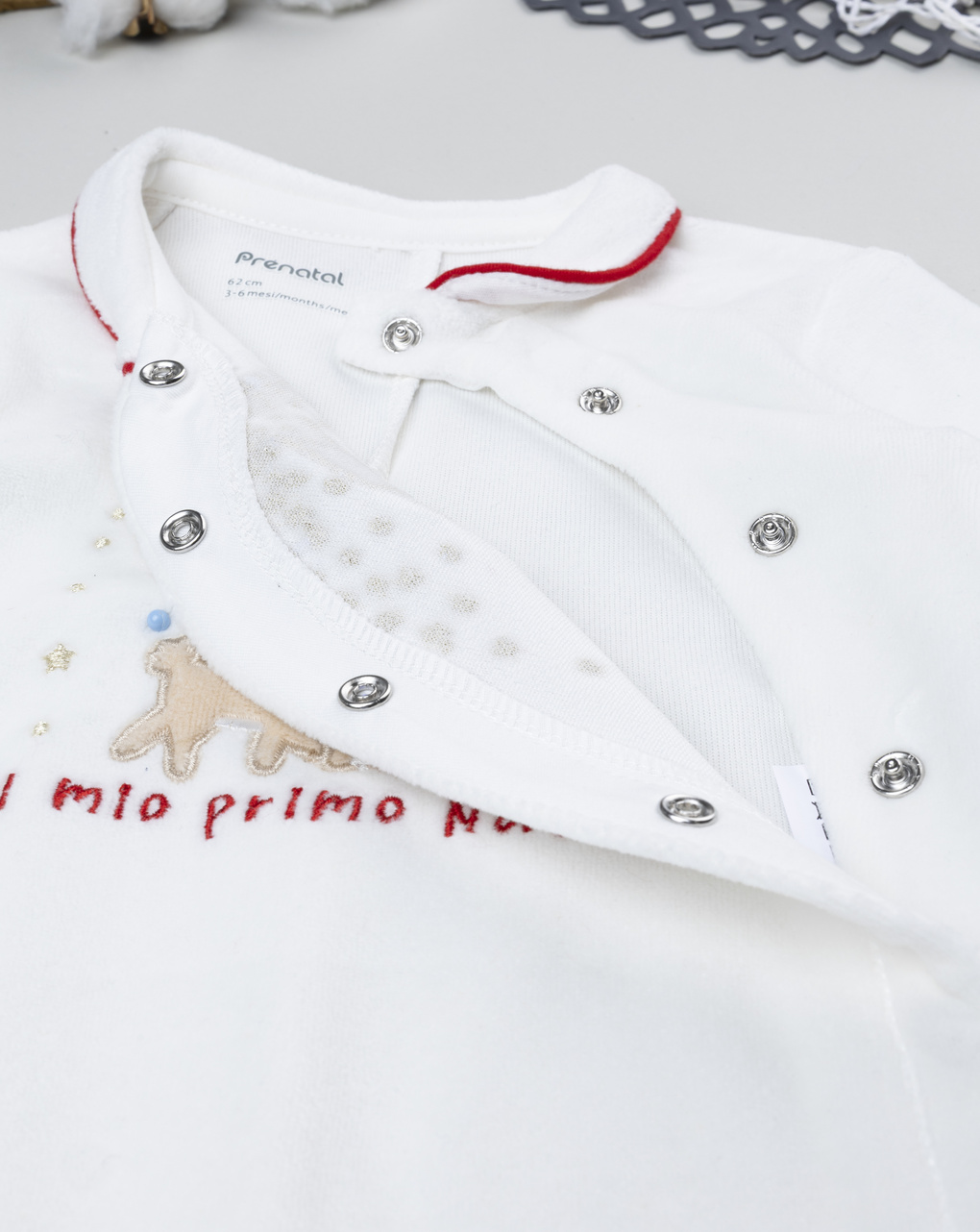 βρεφικό χριστουγεννιάτικο φορμάκι λευκό τα πρώτα μου χριστούγεννα για κορίτσι - Prénatal