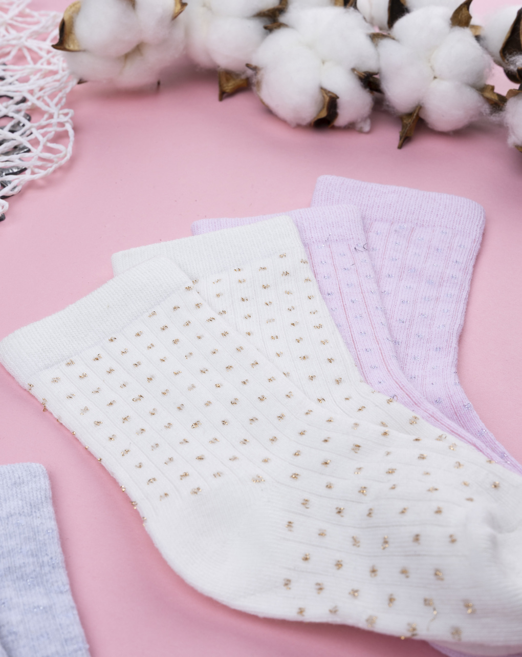 βρεφικά καλτσάκια πακέτο x4 πουά για κορίτσι - Prénatal