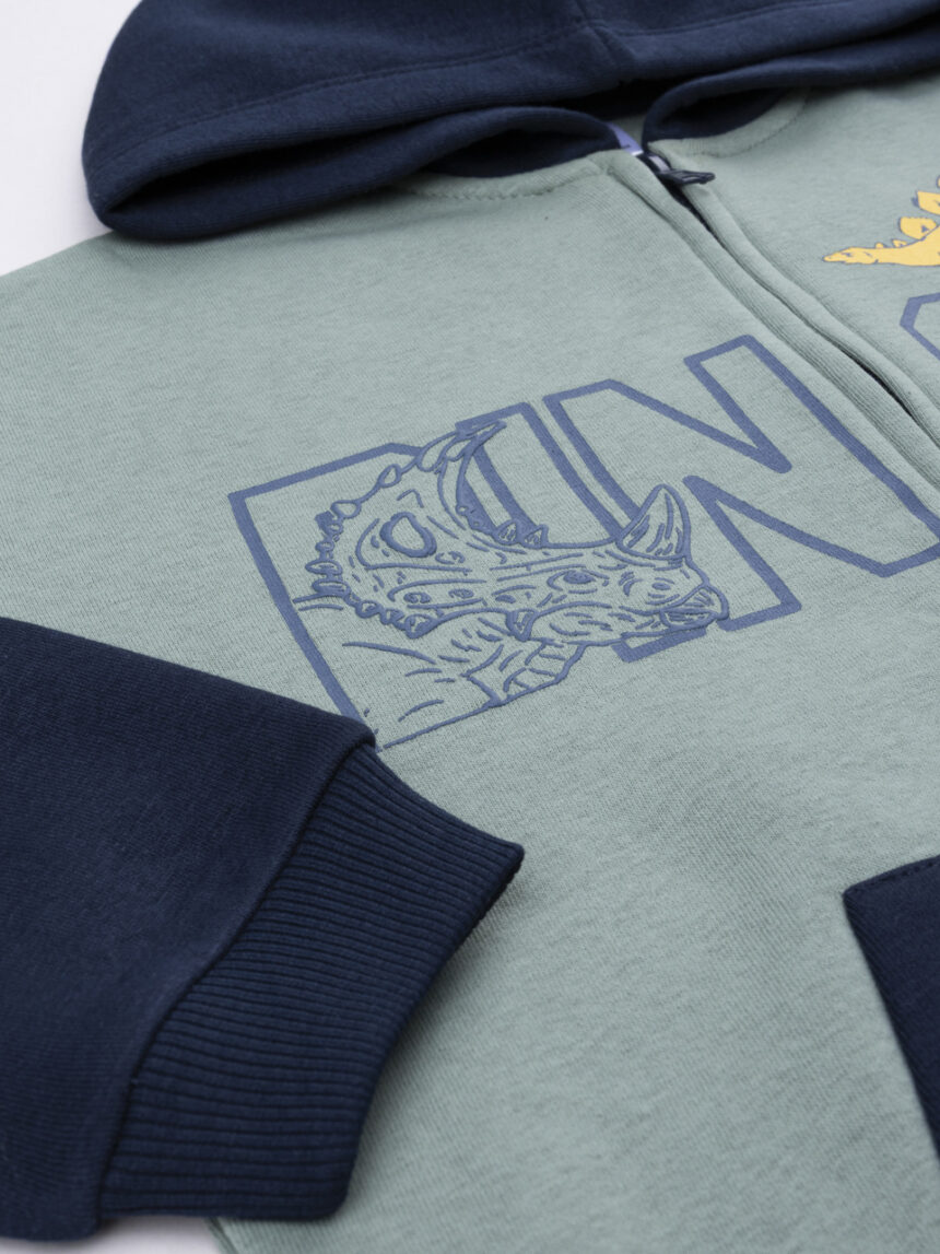 παιδική ζακέτα φούτερ χακί dinos για αγόρι - Prénatal