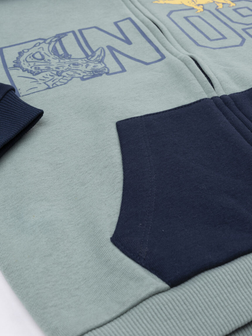 παιδική ζακέτα φούτερ χακί dinos για αγόρι - Prénatal