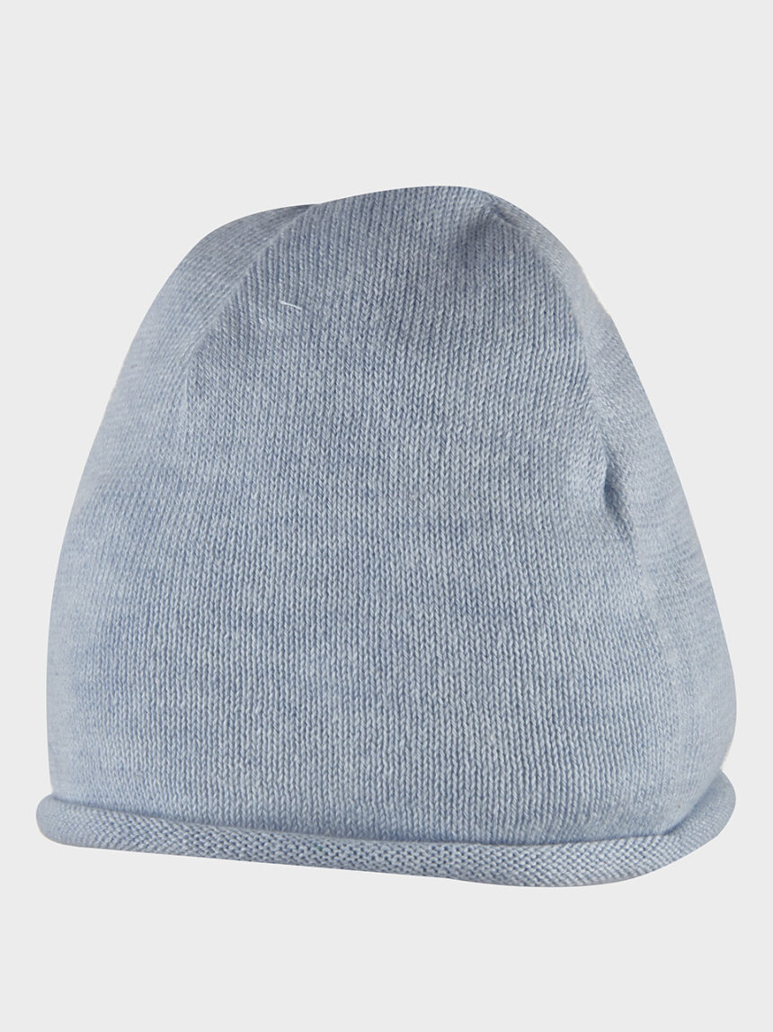 βρεφικό σκουφάκι μάλλινο γαλάζιο για αγόρι - Prénatal