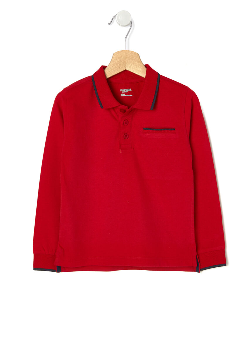 παιδική μπλούζα πόλο κόκκινη για αγόρι - Prénatal