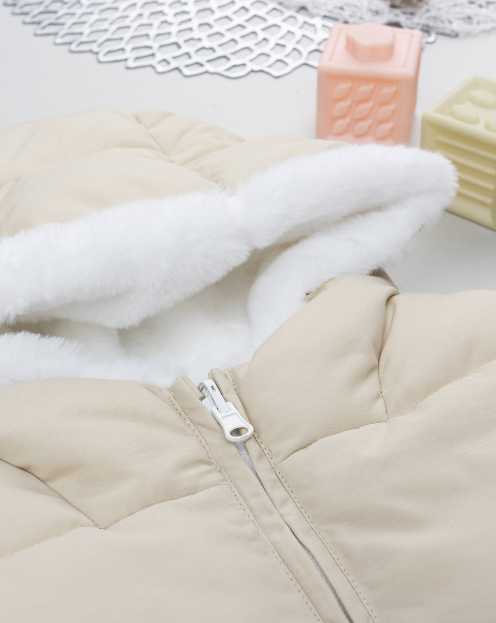 βρεφικό μπουφάν puffer μπεζ για κορίτσι - Prénatal