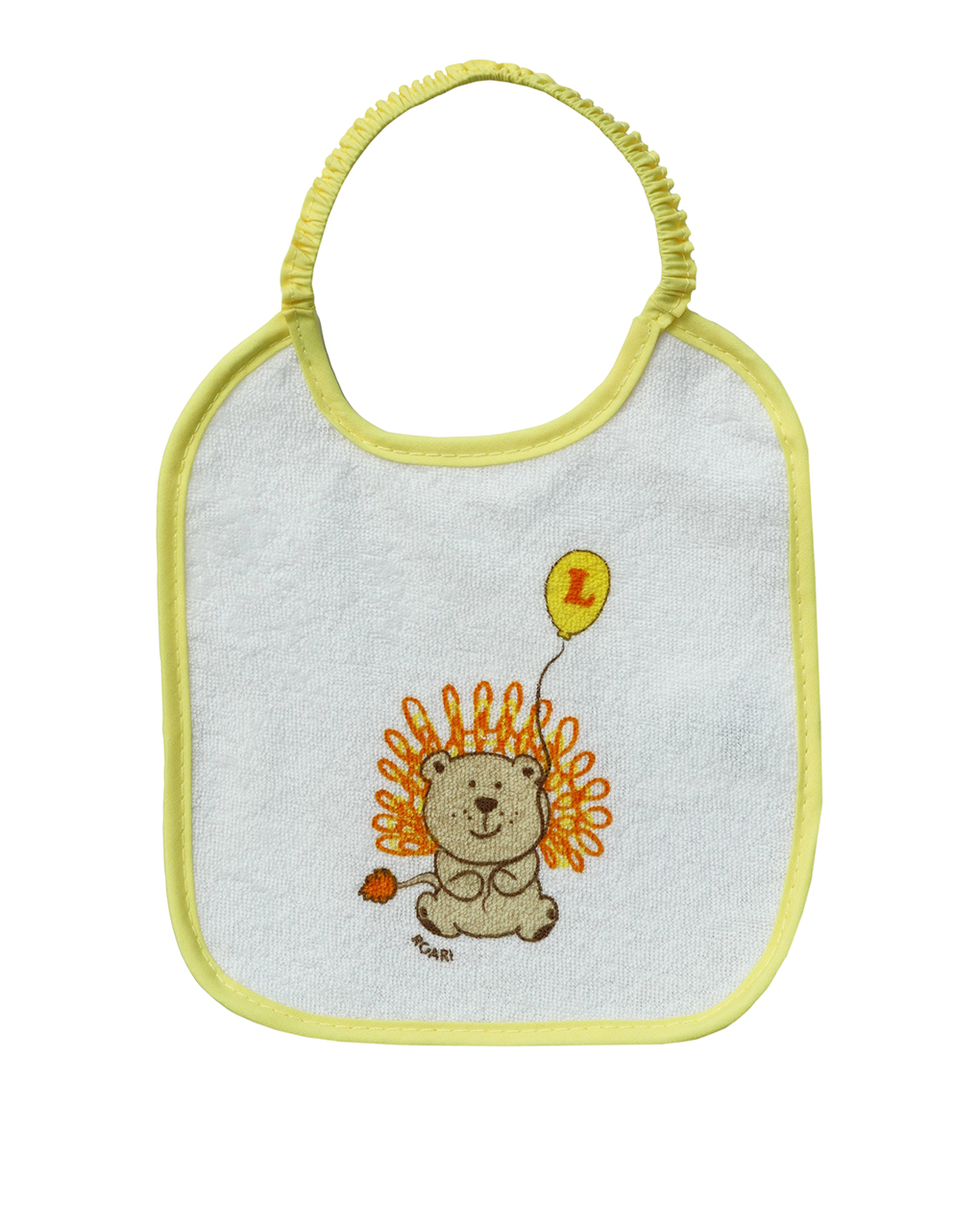 βρεφική σαλιάρα λευκή με λιοντάρι για αγόρι