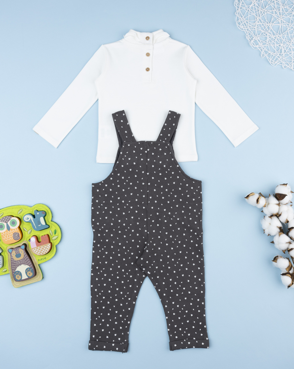 βρεφικό σετ μπλούζα και σαλοπέτα με λουλούδια για κορίτσι - Prénatal