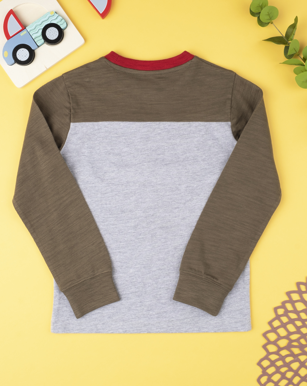 παιδική μπλούζα χακί/γκρι 56 για αγόρι - Prénatal