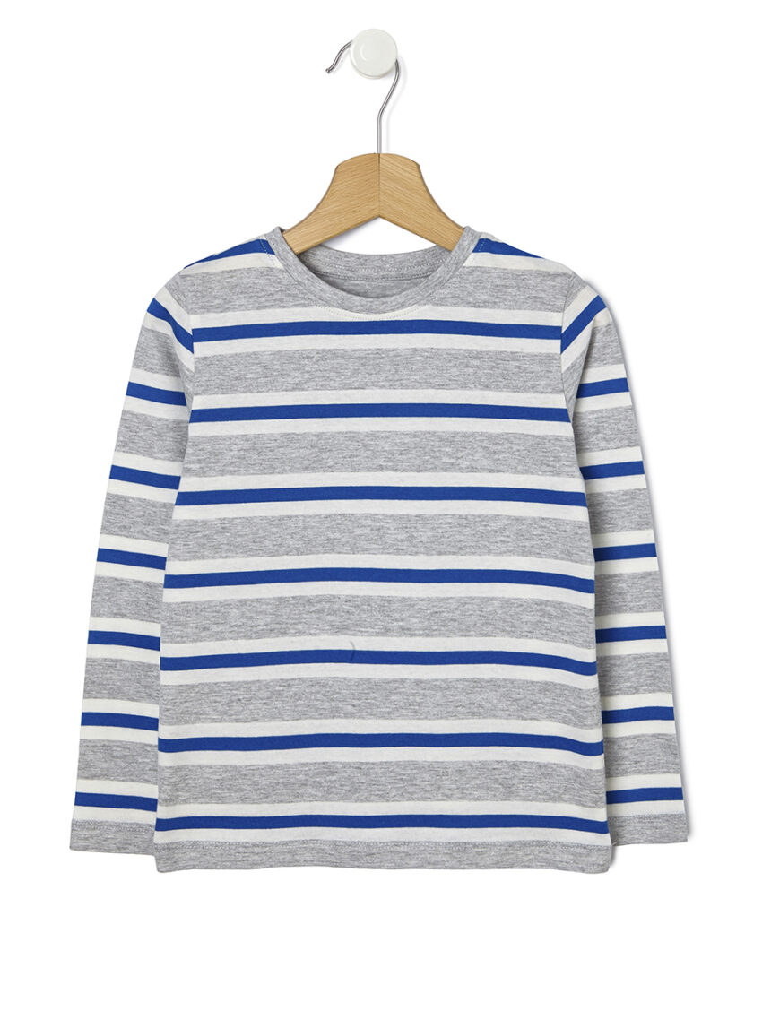 παιδική μπλούζα ριγέ μπλε/γκρι για αγόρι - Prénatal