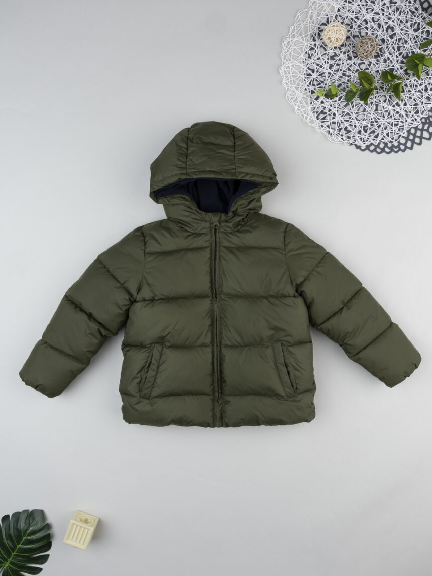 παιδικό μπουφάν puffer χακί για αγόρι - Prénatal