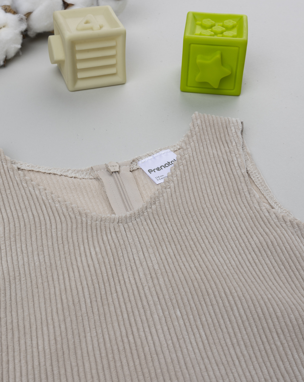 παιδική σαλοπέτα σενίλ μπεζ με λουλούδια για κορίτσι - Prénatal