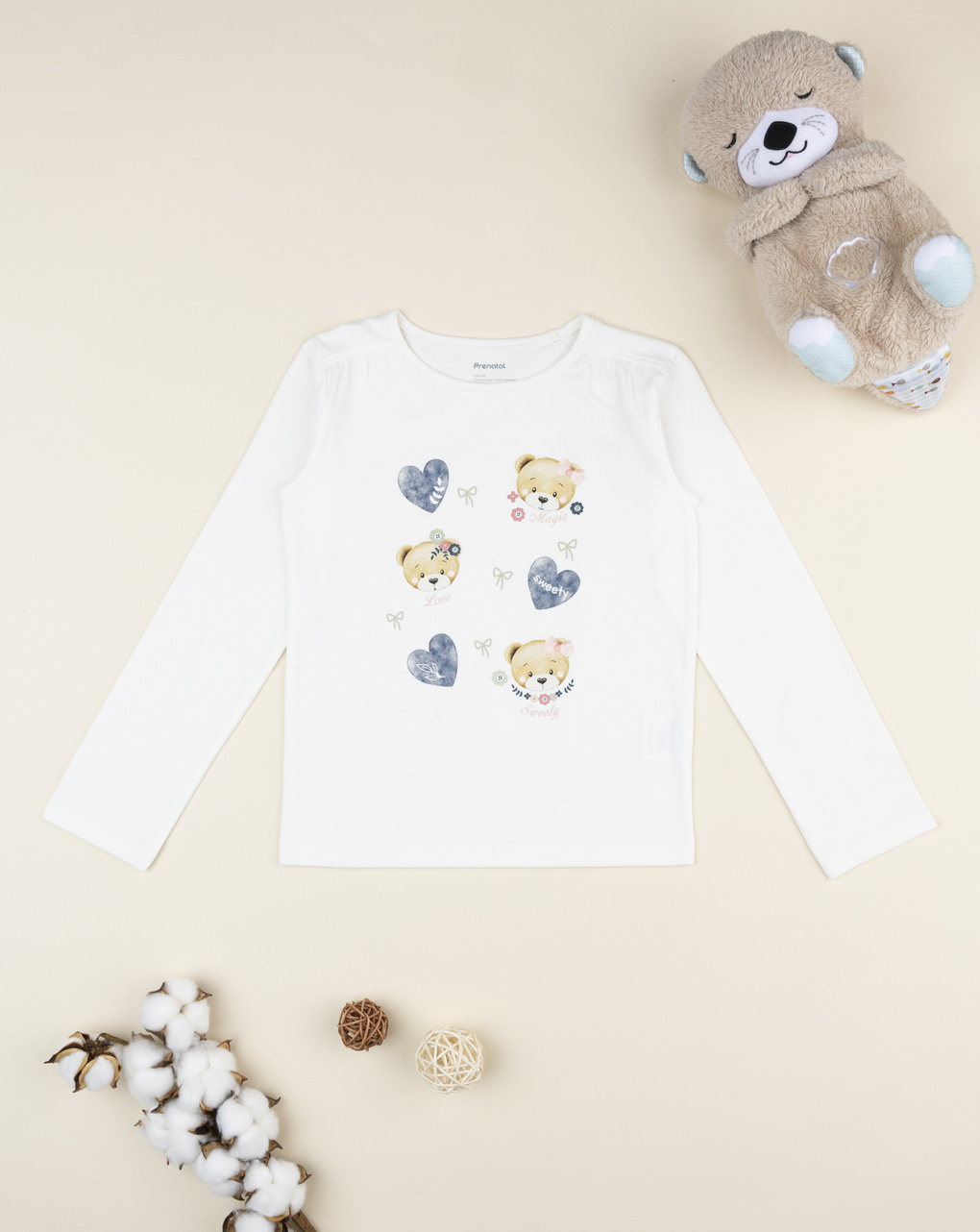 παιδική μπλούζα λευκή με αρκουδάκια για κορίτσι