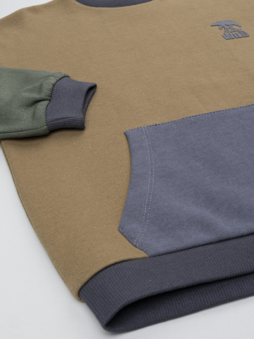 παιδική μπλούζα φούτερ καφέ stay wild για αγόρι - Prénatal