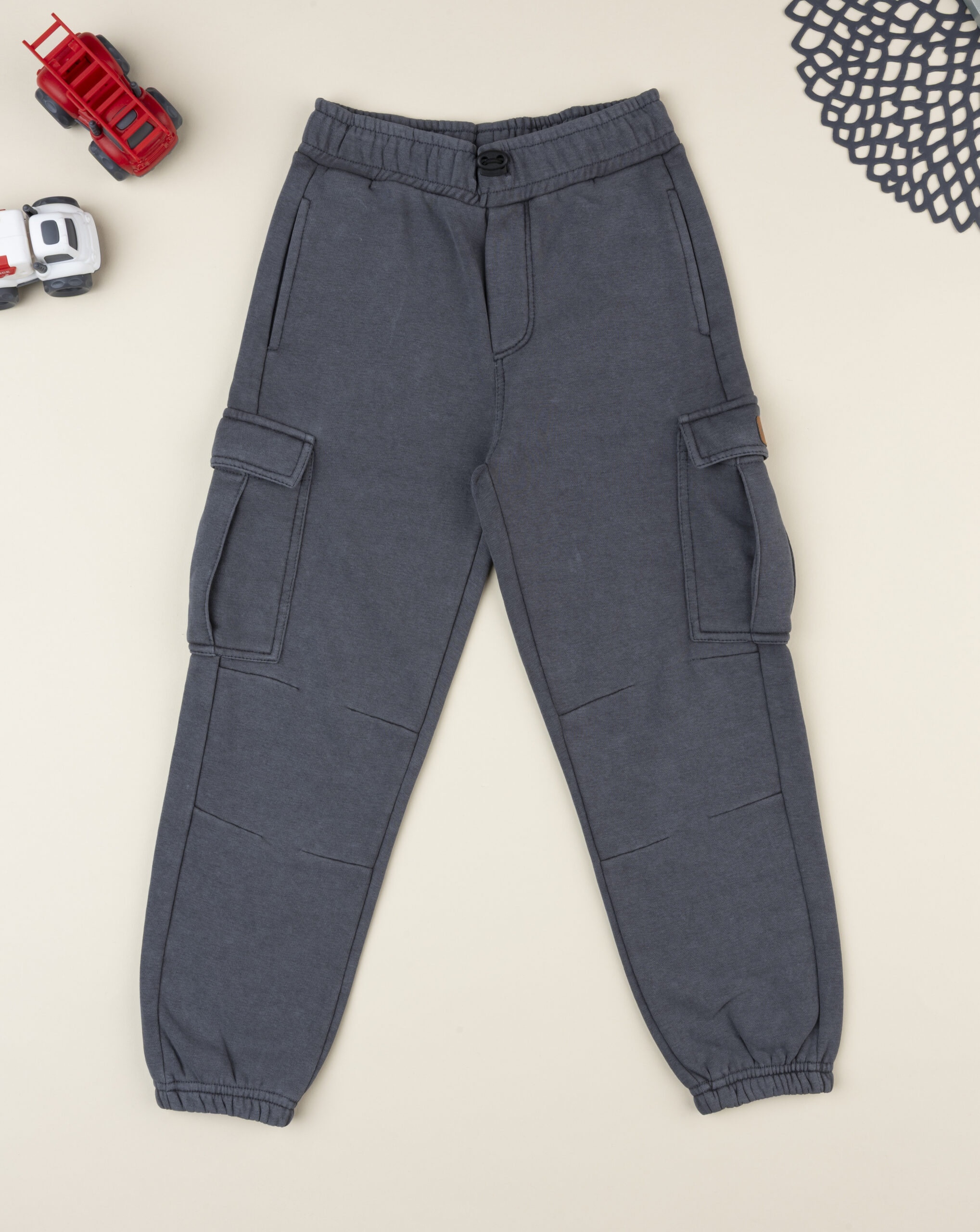 παιδικό παντελόνι φόρμας cargo ανθρακί dino για αγόρι