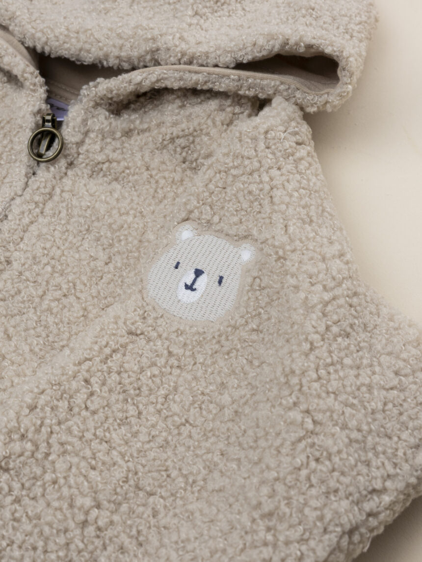 βρεφική ζακέτα μπουκλέ με αρκουδάκι για αγόρι - Prénatal