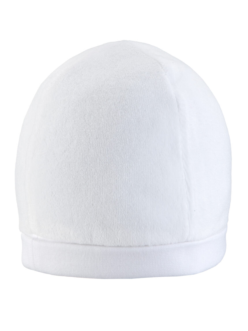βρεφικό σκουφάκι σενίλ λευκό unisex - Prénatal