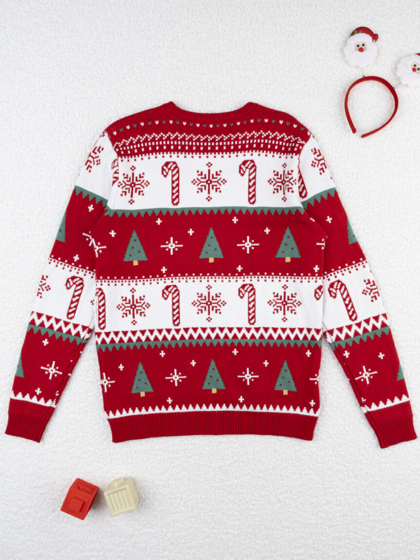 χριστουγεννιάτικο πουλόβερ κόκκινο/λευκό candy cane για τον μπαμπά - Prénatal