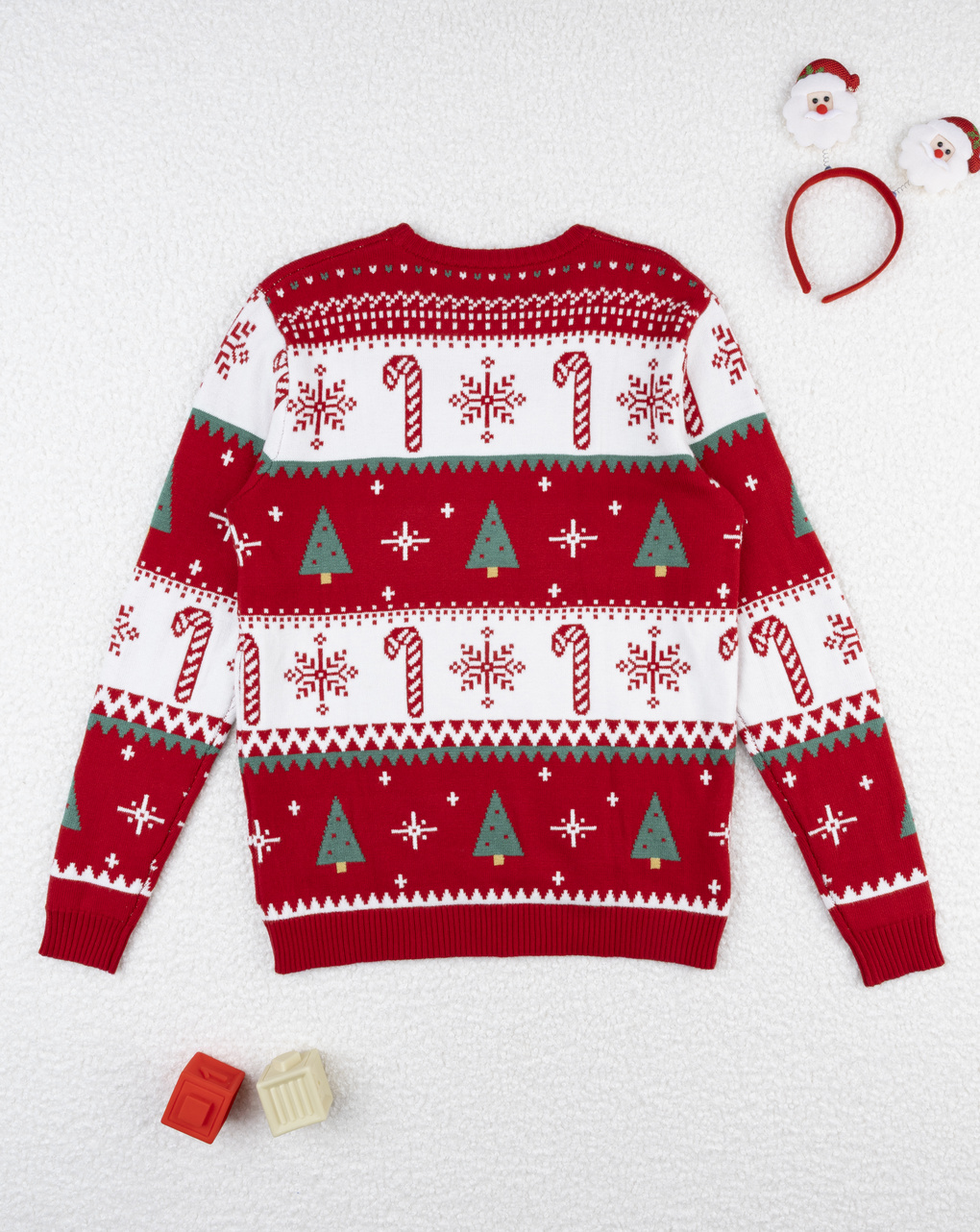 χριστουγεννιάτικο πουλόβερ κόκκινο/λευκό candy cane για τον μπαμπά - Prénatal