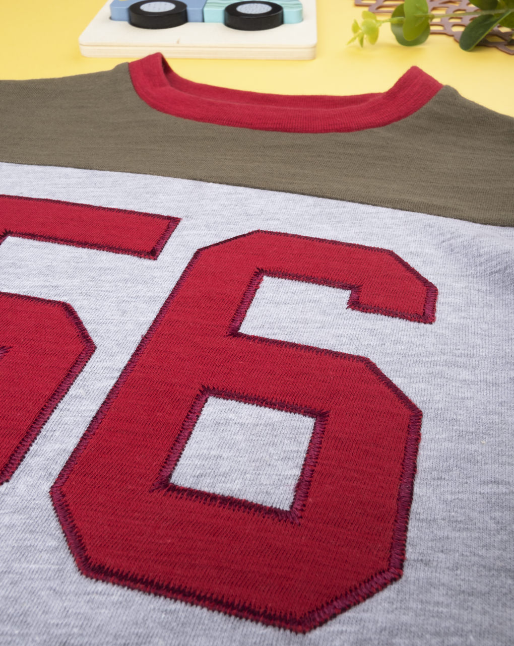 παιδική μπλούζα χακί/γκρι 56 για αγόρι - Prénatal