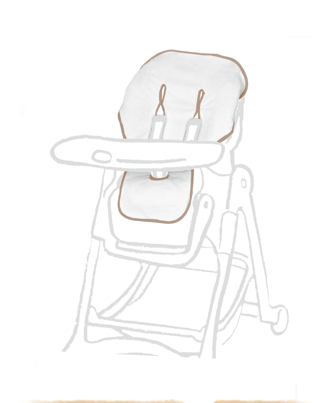 Giordani κάλυμμα πετσετέ για καρεκλάκι φαγητού λευκό/γκρι - Giordani