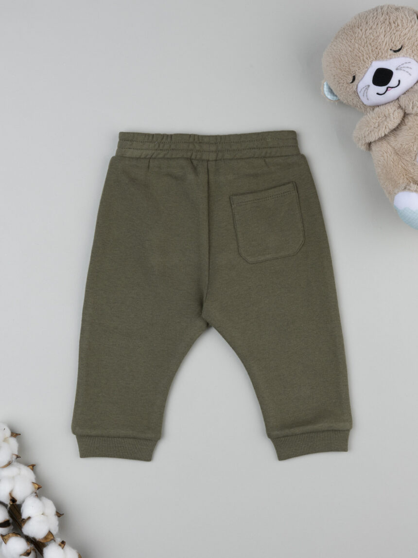 βρεφικό παντελόνι φόρμας χακί με αρκουδάκια για αγόρι - Prénatal