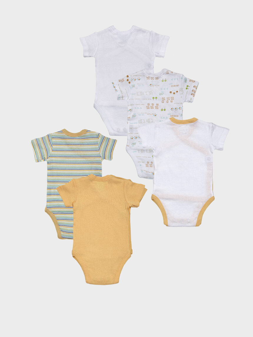 βρεφικά κορμάκια πακέτο x5 με ζωάκια για αγόρι - Prénatal
