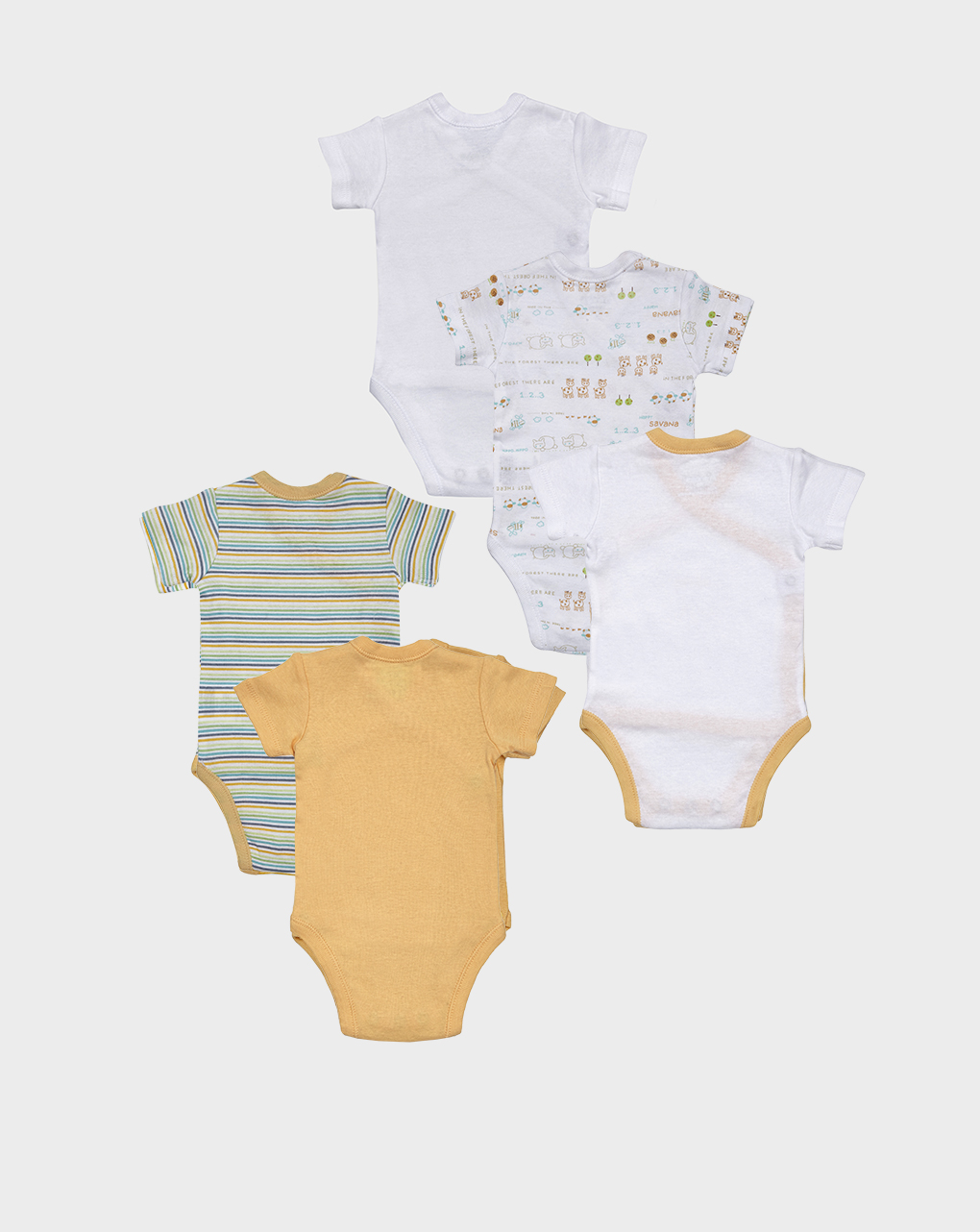βρεφικά κορμάκια πακέτο x5 με ζωάκια για αγόρι - Prénatal