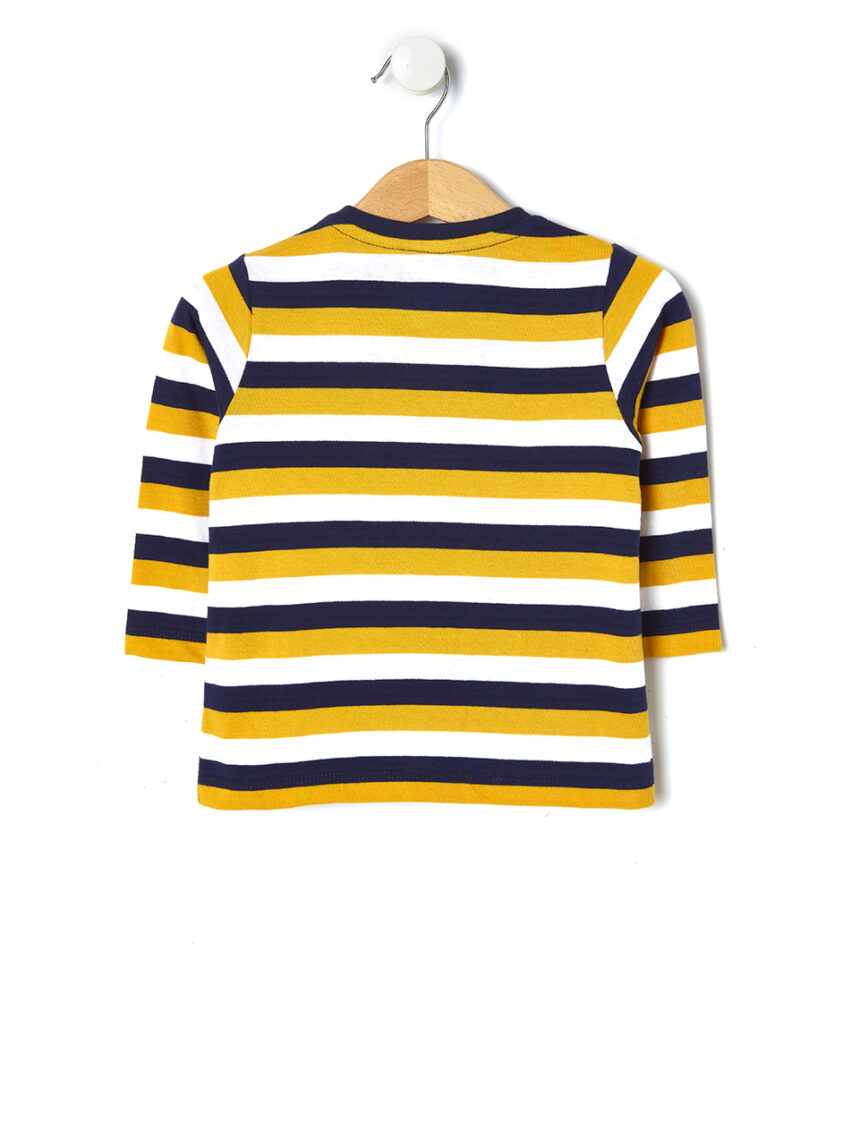 βρεφική μπλούζα ριγέ μπλε/κίτρινη για αγόρι - Prénatal