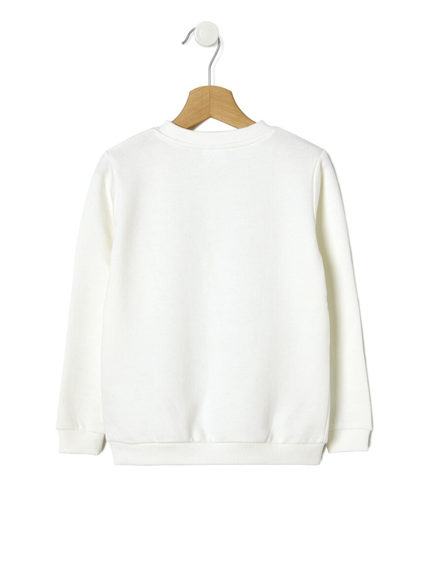 παιδική μπλούζα φούτερ λευκή με γατάκι για κορίτσι - Prénatal