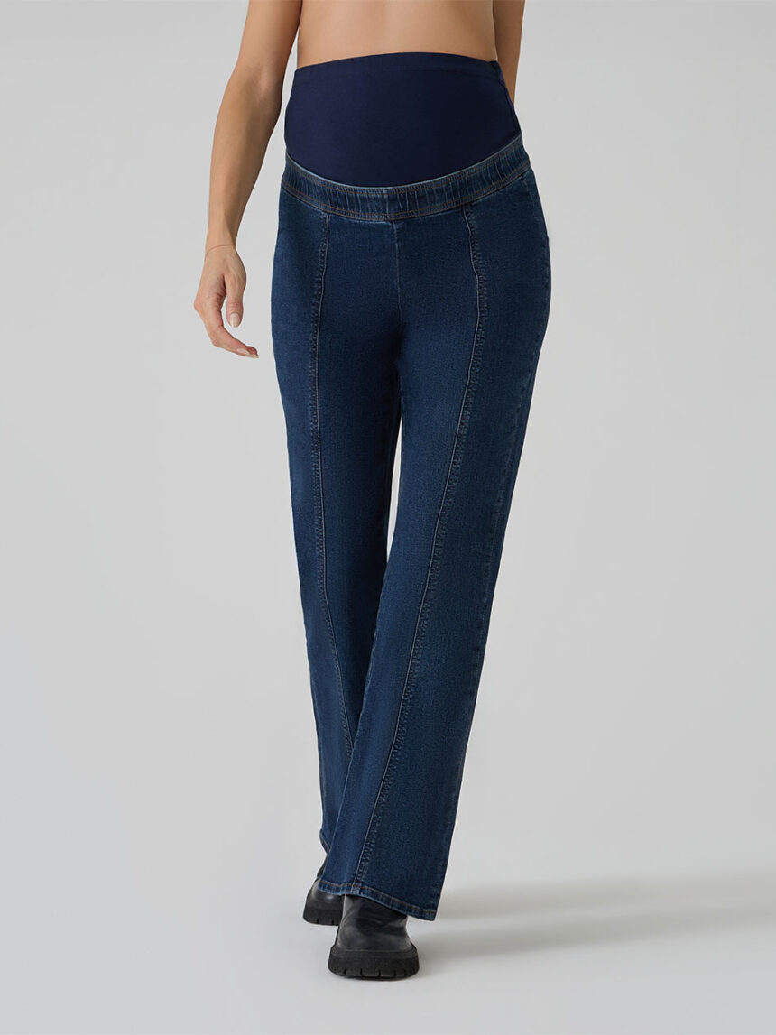 γυναικείο τζιν παντελόνι εγκυμοσύνης μπλε καμπάνα - Prénatal