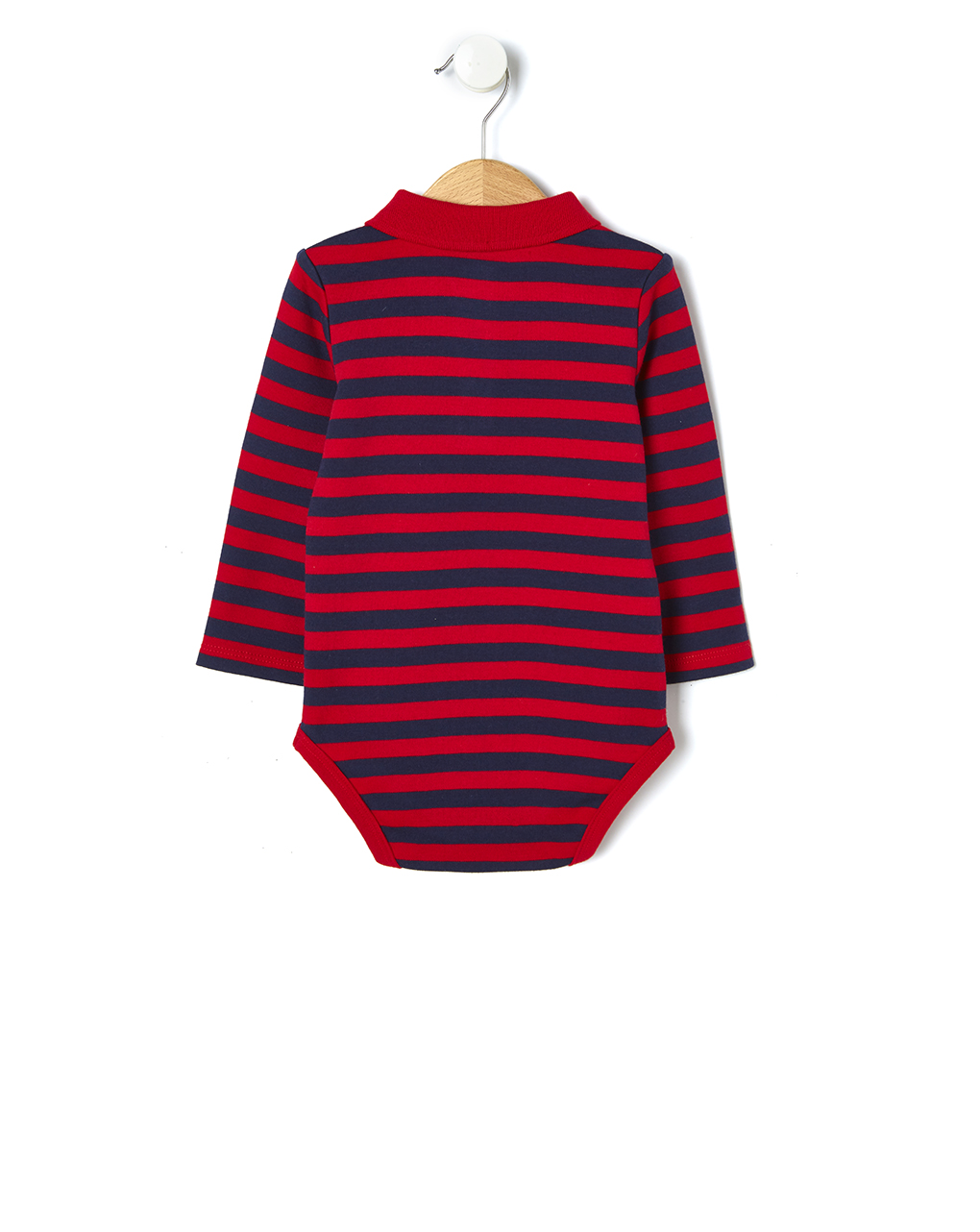 βρεφικό κορμάκι πόλο ριγέ μπλε/κόκκινο για αγόρι - Prénatal