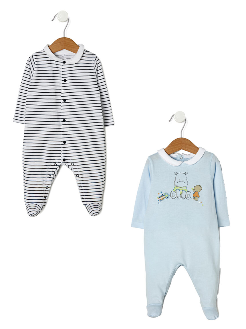 βρεφικά φορμάκια πακέτο x2 ριγέ/αρκουδάκια για αγόρι - Prénatal