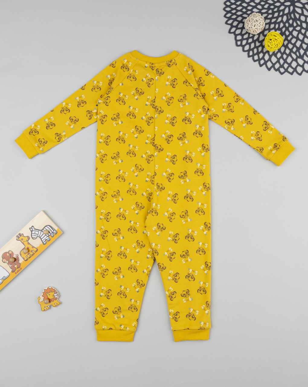 βρεφική πιτζάμα ολόσωμη κίτρινη simba για αγόρι - Prénatal