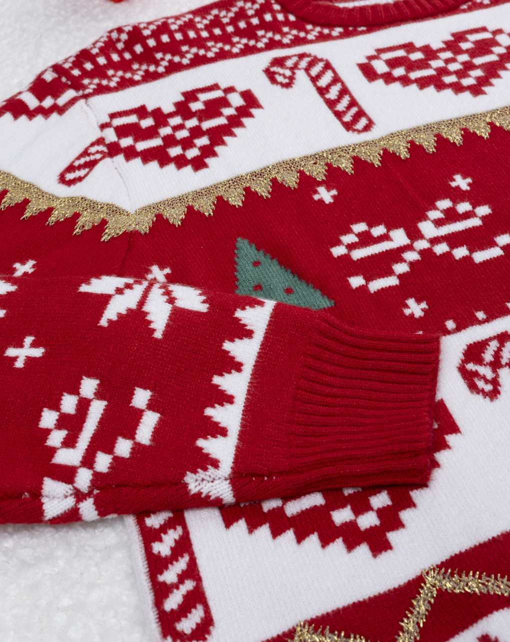 χριστουγεννιάτικο πουλόβερ κόκκινο/λευκό candy cane για τη μαμά - Prénatal