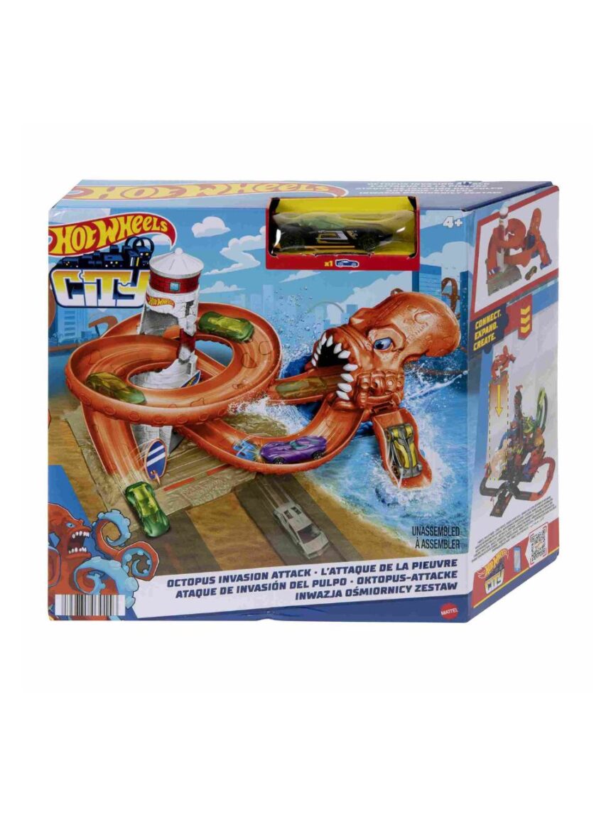 Mattel hot wheels πίστες city με θηρία hdr29 (σχέδια) - Hot wheels