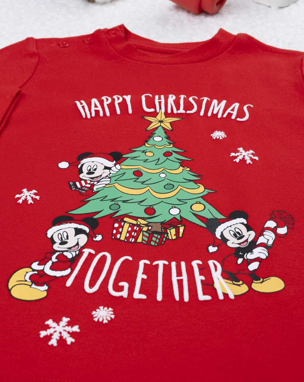 βρεφική χριστουγεννιάτικη πιτζάμα κόκκινη mickey για αγόρι - Prénatal