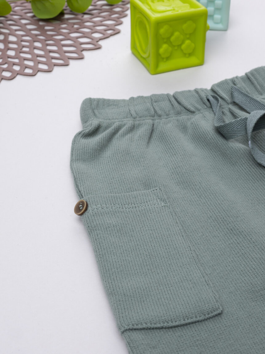 βρεφικό παντελόνι φόρμας λαδί με τσέπες για αγόρι - Prénatal