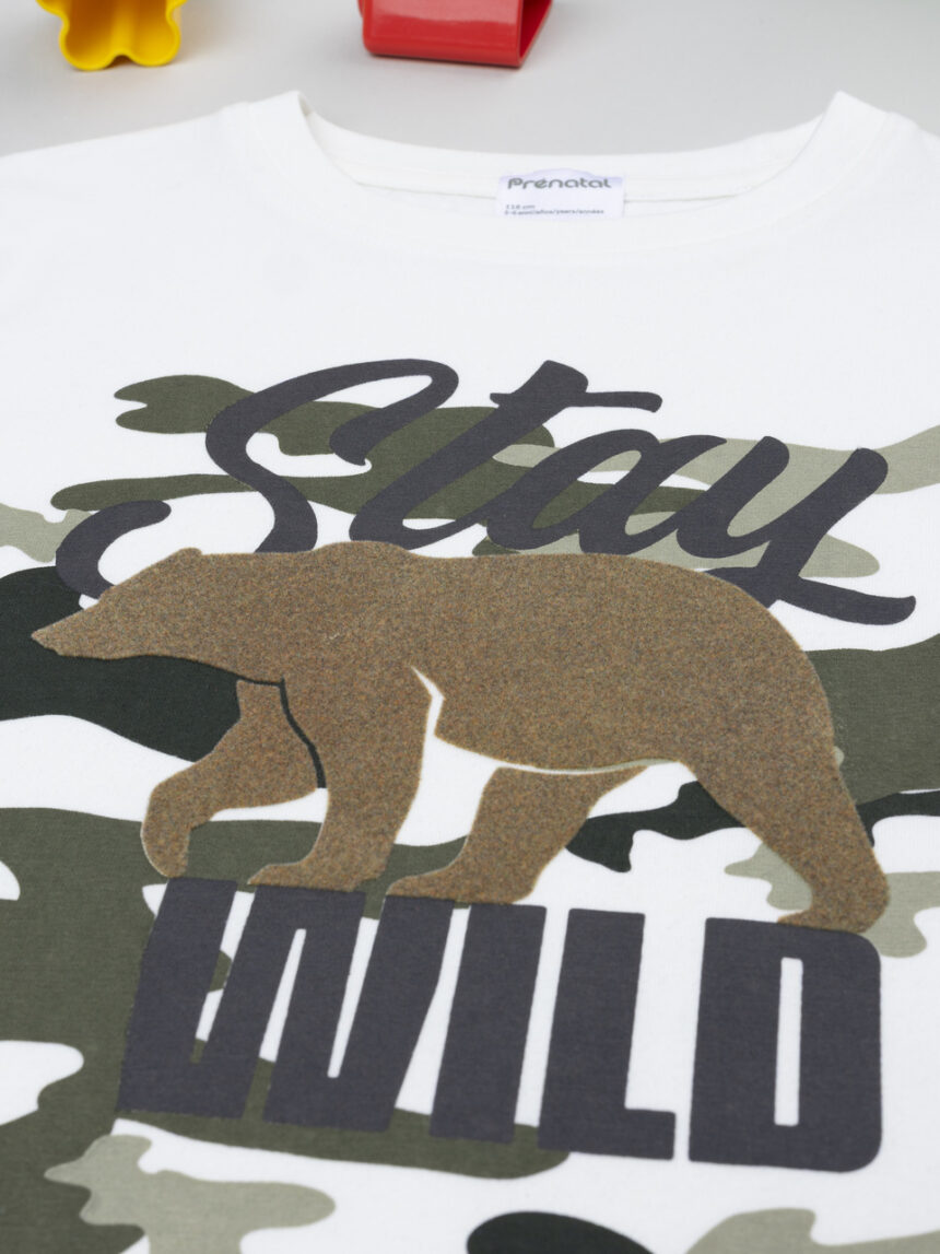 παιδική μπλούζα λευκή stay wild για αγόρι - Prénatal