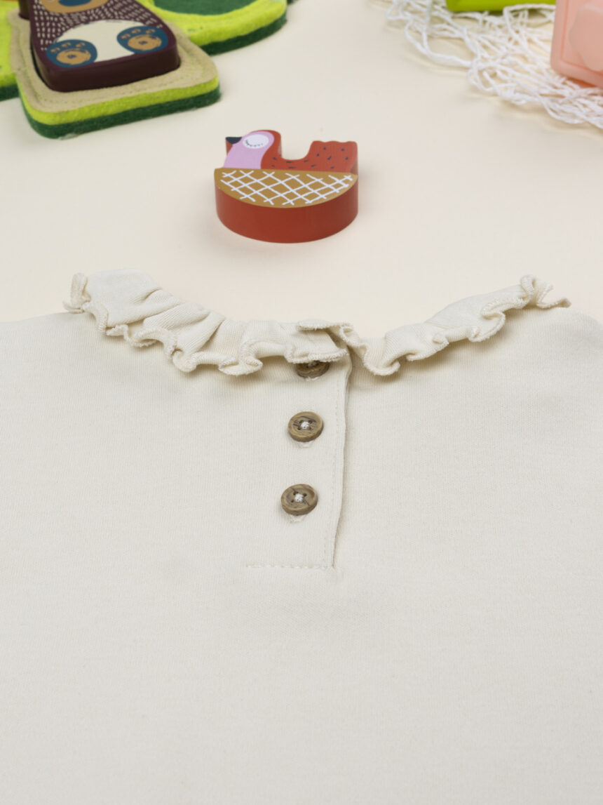 βρεφική μπλούζα μπεζ με βολάν για κορίτσι - Prénatal