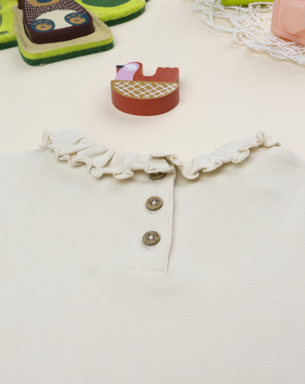 βρεφική μπλούζα μπεζ με βολάν για κορίτσι - Prénatal