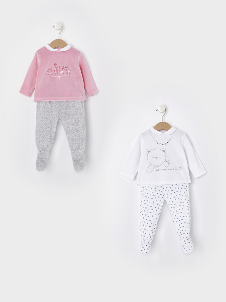 βρεφικά σετ σενίλ πακέτο x2 με ζωάκια για κορίτσι - Prénatal