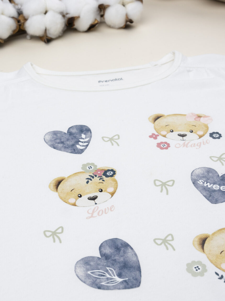 παιδική μπλούζα λευκή με αρκουδάκια για κορίτσι - Prénatal