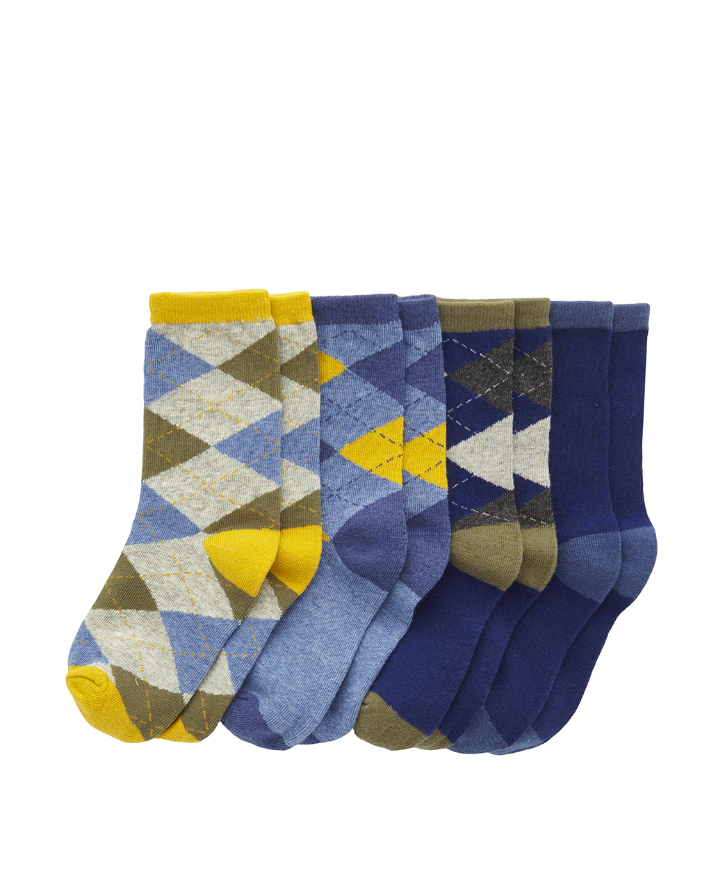 παιδικές κάλτσες μπλε/χακί πακέτο x4 για αγόρι
