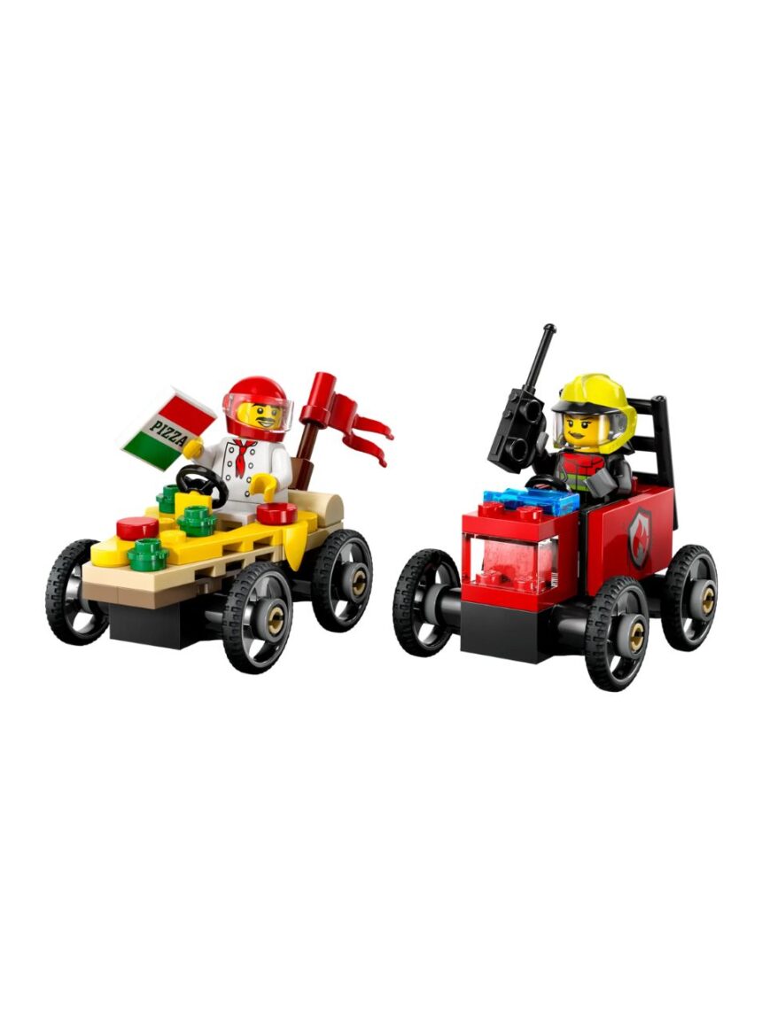Lego city pizza vs. fire truck race car 60458 - Lego