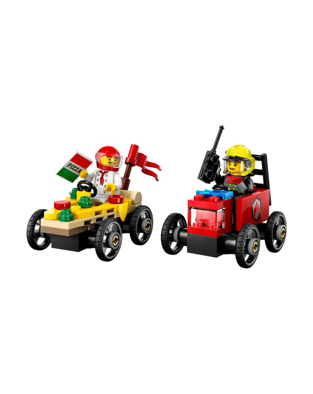 Lego city pizza vs. fire truck race car 60458 - Lego